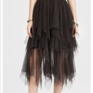 Free People tiered black skirt sz M EUC